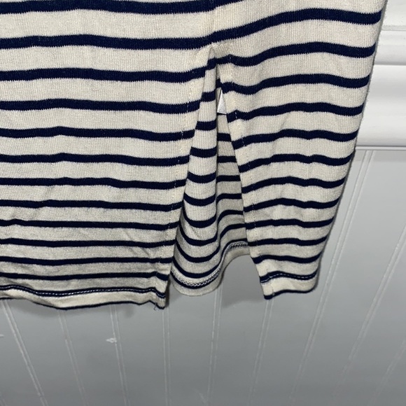 Lovers + Friends dress navy blue‎ white striped off the shoulder small stretch - Picture 5 of 7